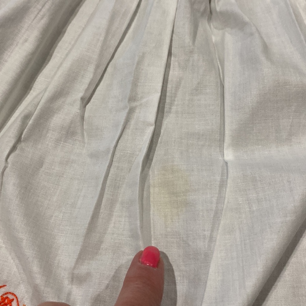 Vintage White Cotton Embroidered Half Apron! - Picture 5 of 8